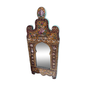 Miroir orientaliste cadre en fixé sous verre 25x58cm