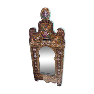 Orientalist mirror frame fixed under glass 25x58cm