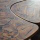 Modular coffee table in vine shoot marquetry.