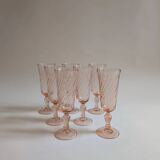 Rosaline flutes, Arcoroc France, 1970s/1980s