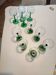 Set of 10 emerald glasses for Alsace wine.