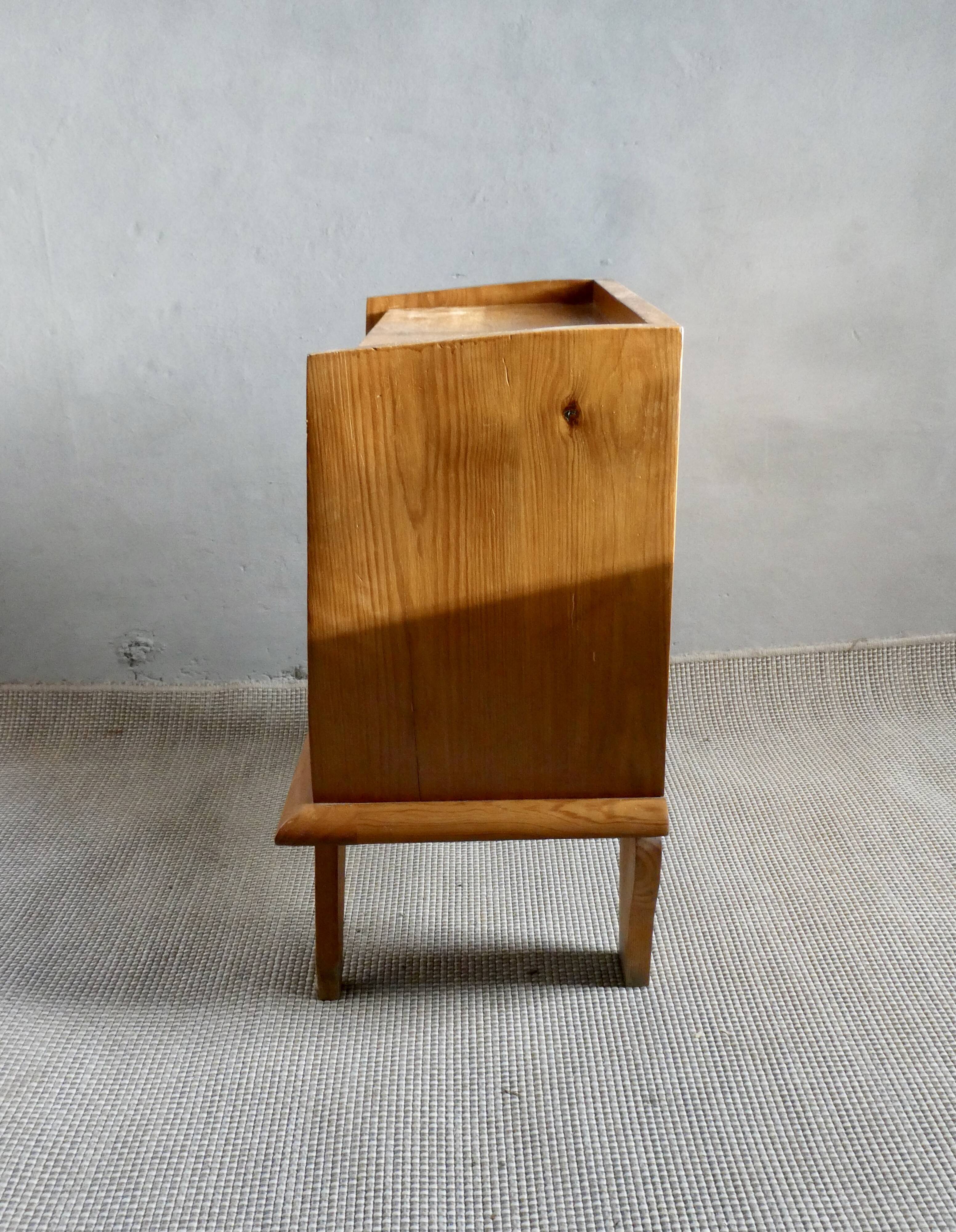 Light wooden bedside table from the 50s