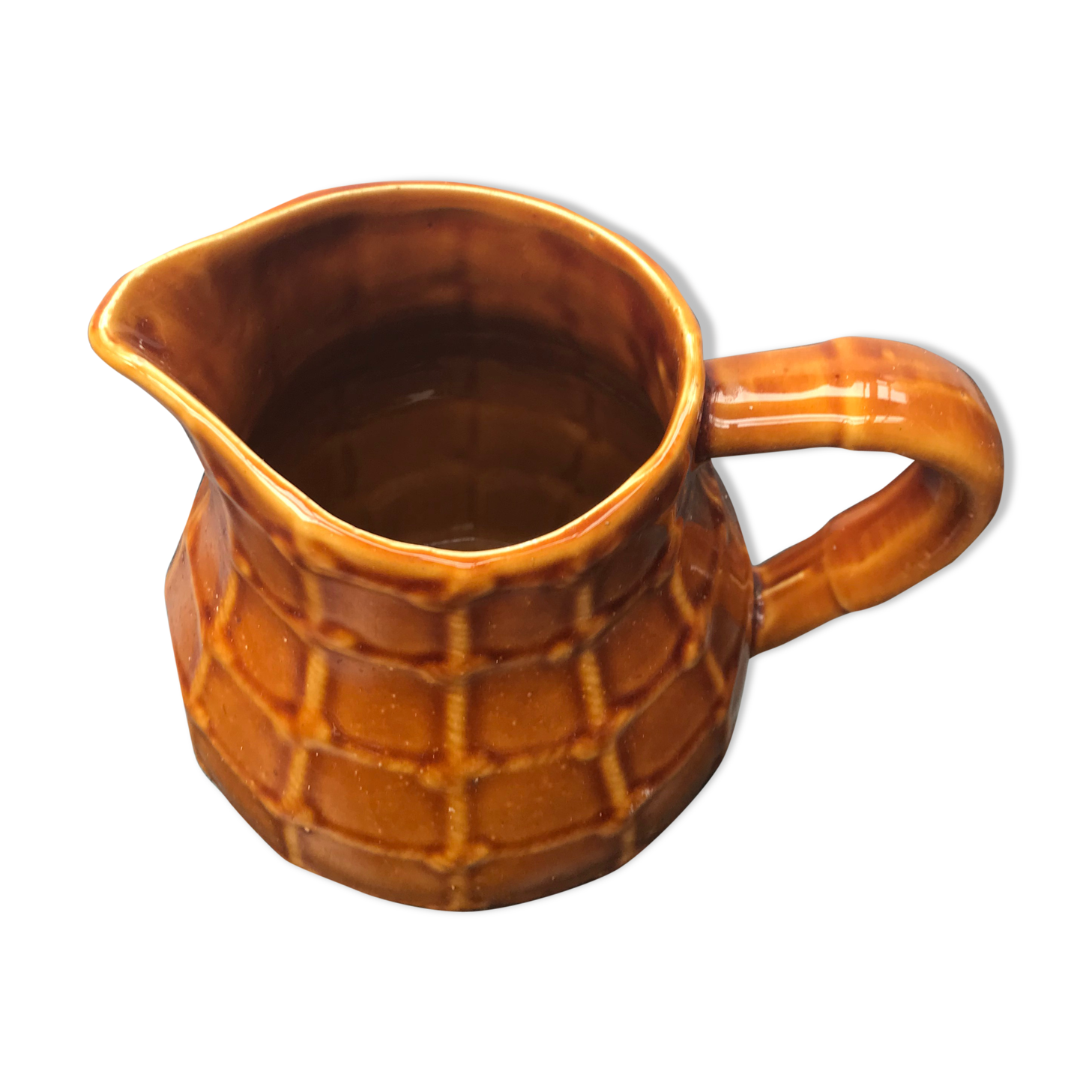 Former pitcher St Clement ceramics marron gaufré made in france vintage