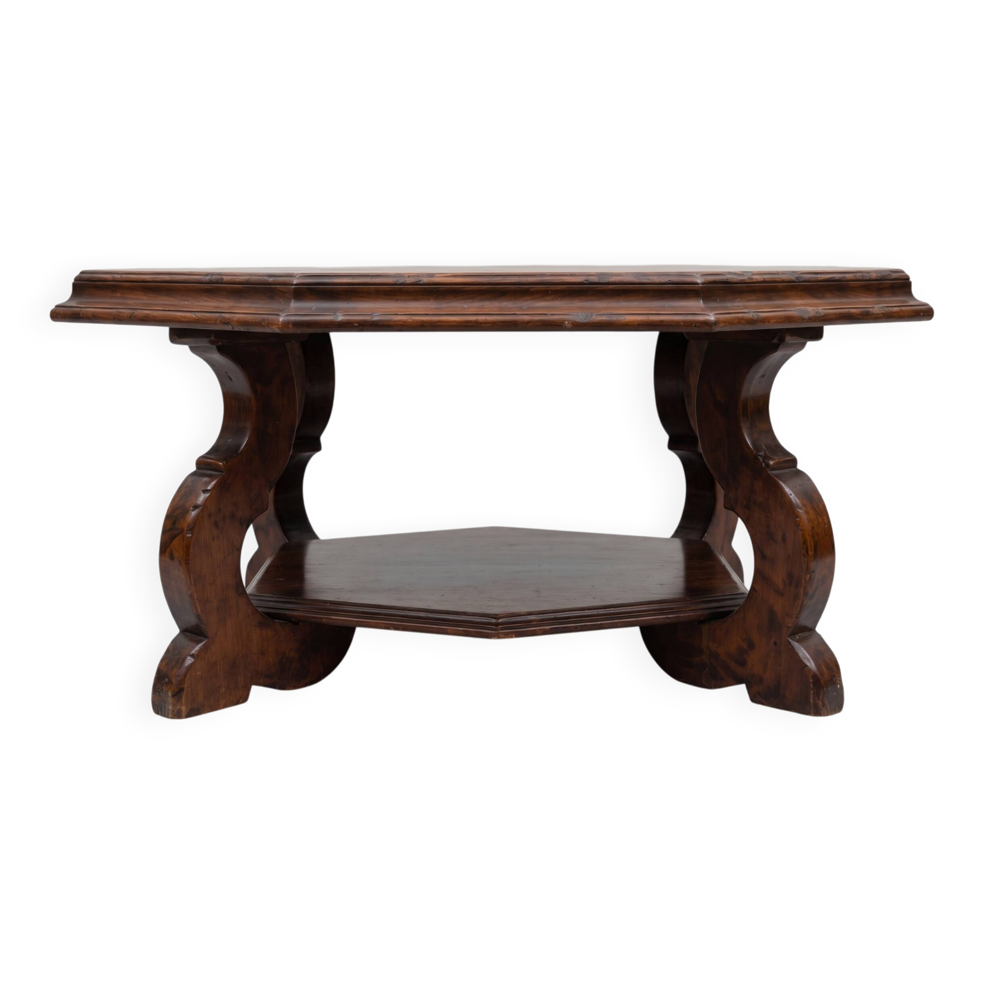 Table basse vintage octogonale bois massif tres bon etat