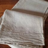 Antique French hand-woven sheet – Natural linen, early 20th century, 210 × 280 cm, 2 kg