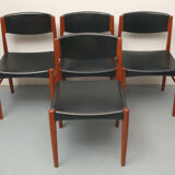 Set of 4 danish dining chairs in teak