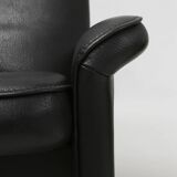Exceptional De Sede DS50 lounge chair in black leather, Switzerland ca. 1980