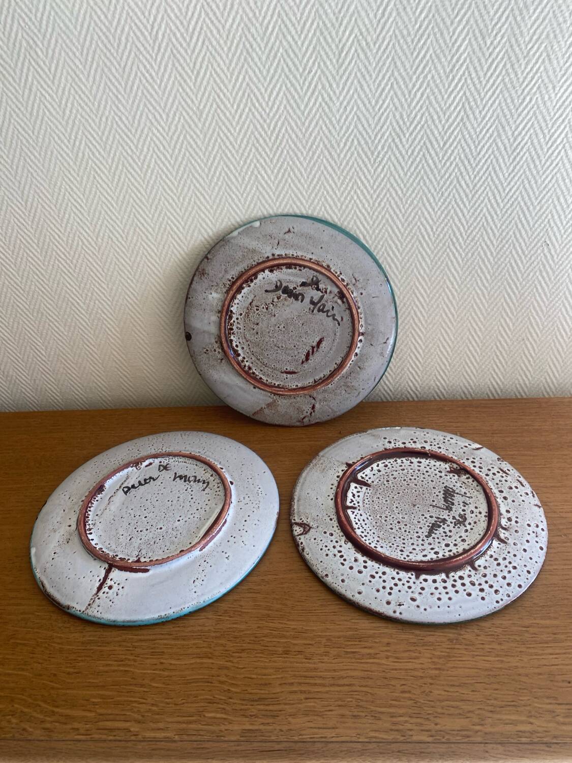 Service en ceramique vallauris 60s decor chardons