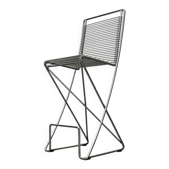 Postmodern German kitchen stool Kreuzschwinger by Till Behrens for Meyer Stahlmöbel, 1980s