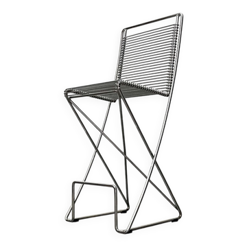 Postmodern German kitchen stool Kreuzschwinger by Till Behrens for Meyer Stahlmöbel, 1980s