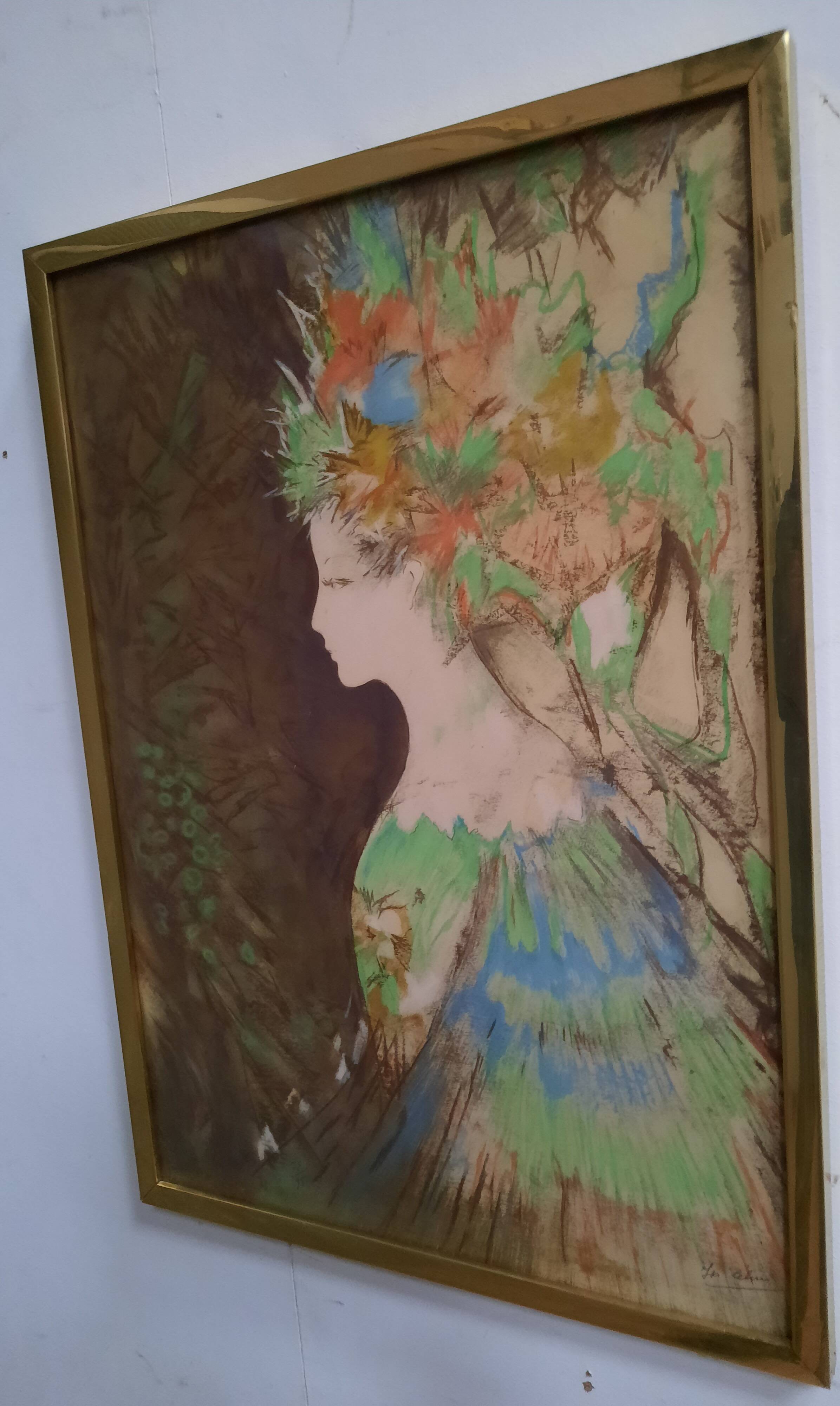 Lithograph portrait of a young woman