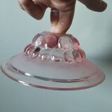 Lampshade pendant lamp in vintage pink molded glass