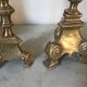 Lot de 3 bougeoirs tripodes en bronze doré