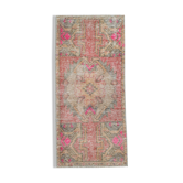 Tapis vintage turc 1x3, paillasson 1x3, 91x43 cm, 1.5x2.12 ft