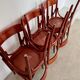 Set of 6 vintage 70s curved varnished wood bistro chairs
