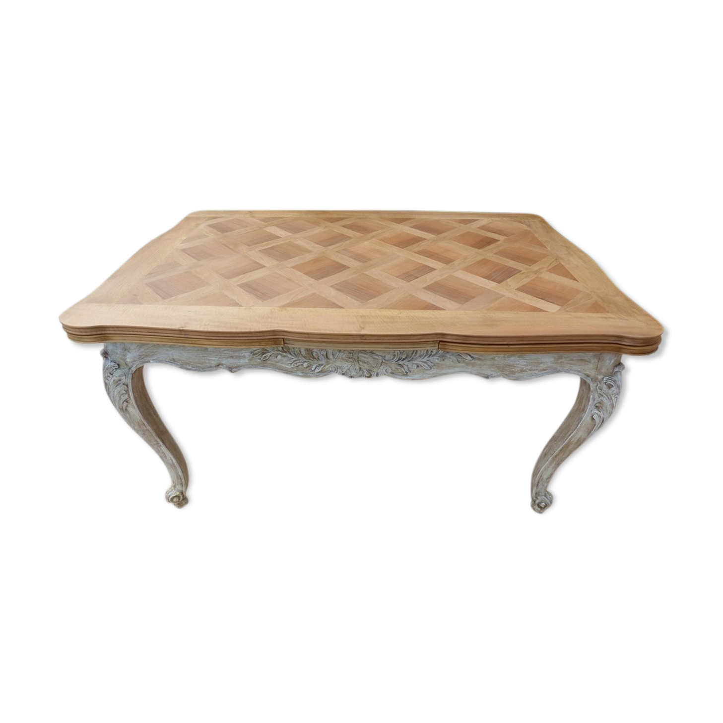 Extendable walnut table Louis XV style – Totally restored