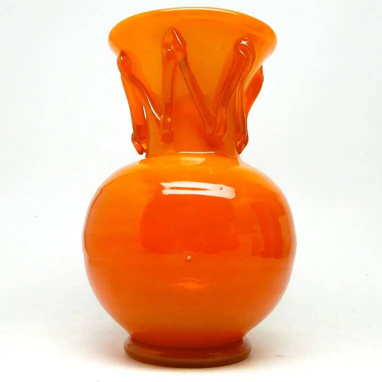 Vase, moderne du milieu du siècle, en verre, conçu par J. Słuczan-Orkusz, Pologne, années 1970