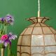 Suspension abat-jour vintage en nacre et laiton