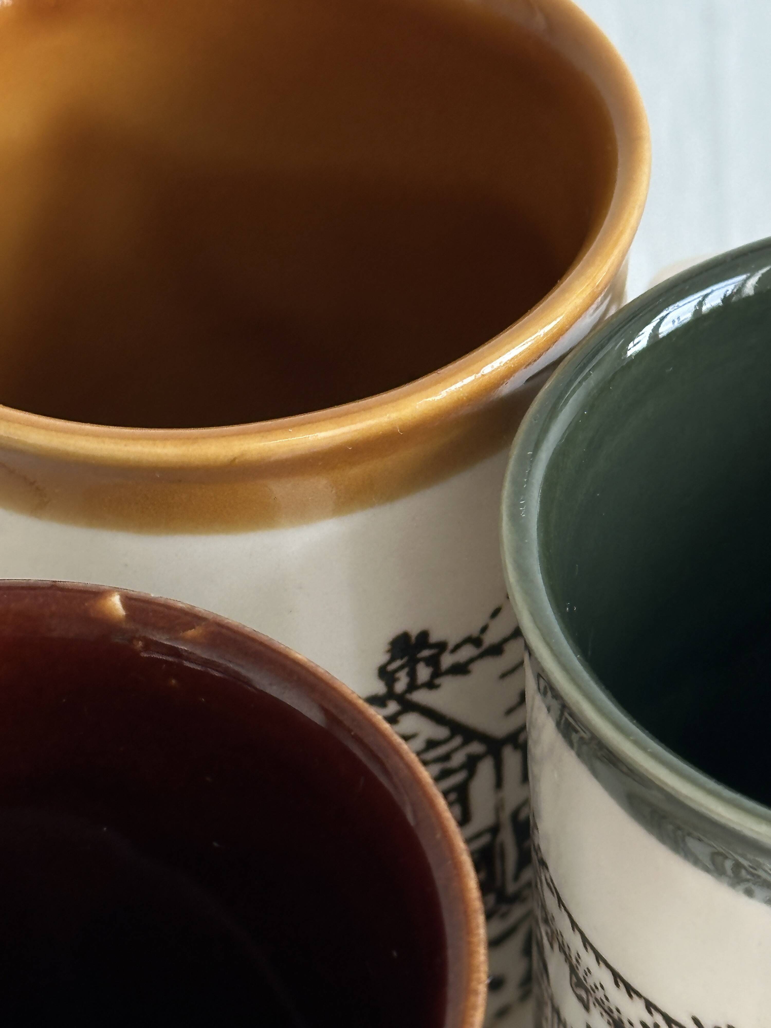 3 English Staffordshire mugs.