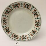 Set of 6 flat plates stamped "k&g lunéville", model "mariette"
