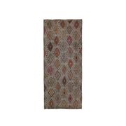 Vintage Turkish Oushak Handmade Wool Cotton Beige Kilim Runner Rug 91x224