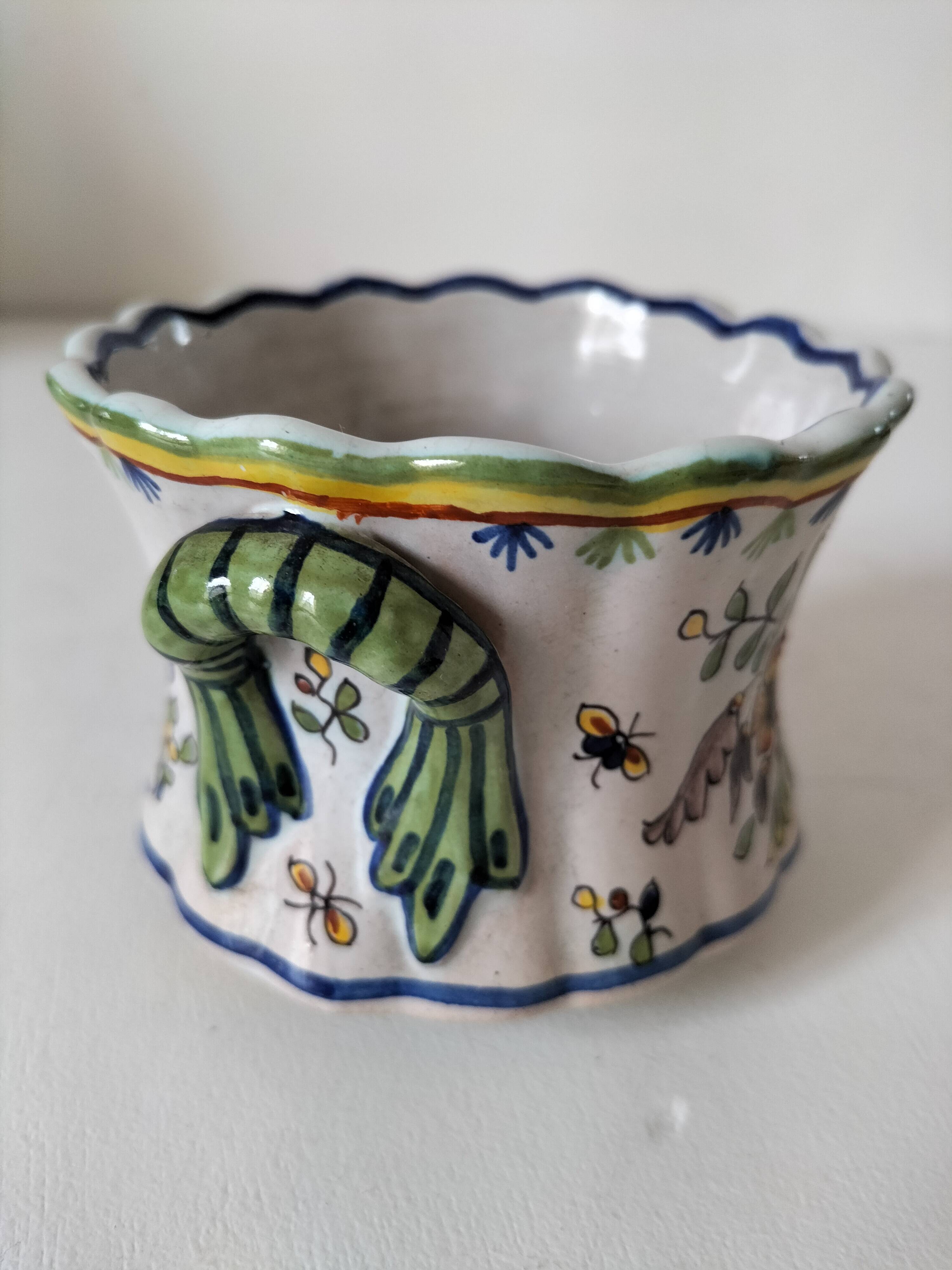 Small polychrome earthenware pot – Fourmaintraux-Courquin Desvres