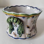 Petit cache-pot en faïence polychrome – Fourmaintraux-Courquin Desvres