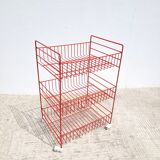 Dessert or small shelf with vintage wheels