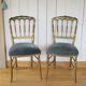 Paire de chaises dorées Napoléon III