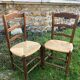 Paire de chaises paillées rustiques