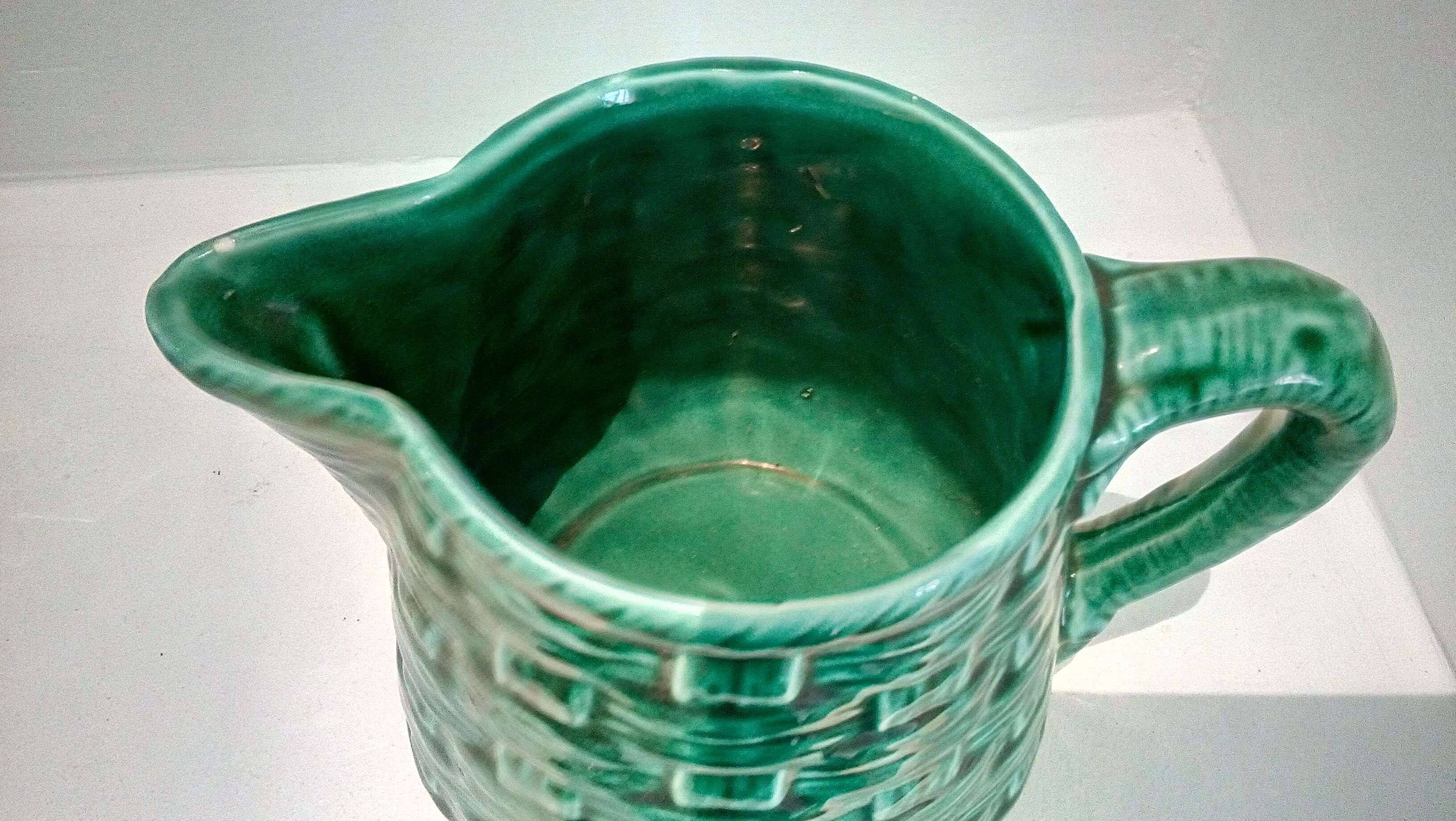 Digoin Sarreguemines braided pitcher