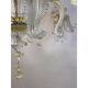 Glass Clear and Gold Chandelier With Flowers and Leaves