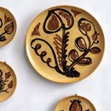 Large decorative abstract terracotta plate