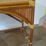 Vintage console/desk made of natural woven rattan, 1960s