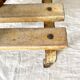 Low stool, wooden and metal plant holder