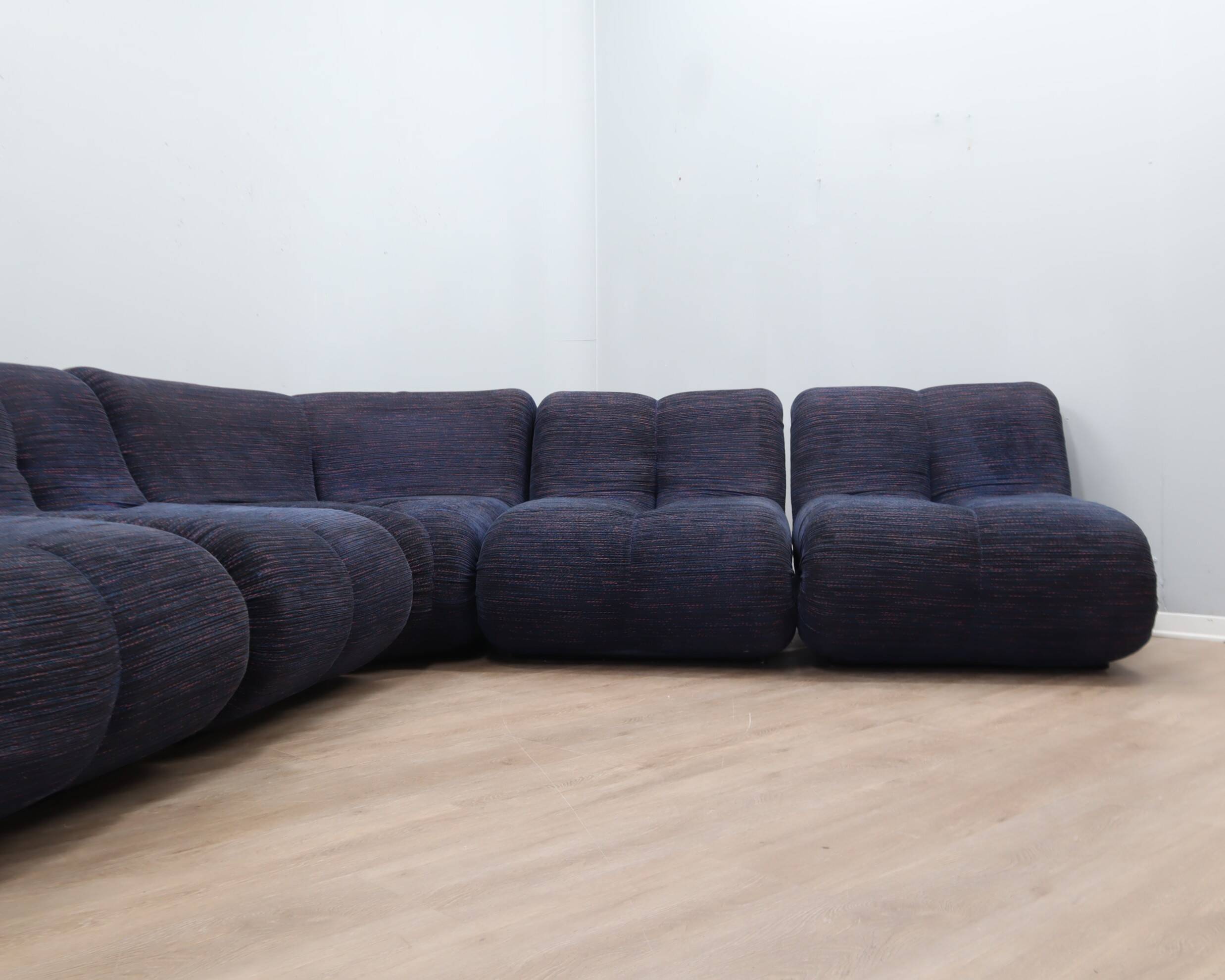 Claudio Vagnoni "Pagru" modular sectional sofa for 1P, 1970s (5 Pieces)