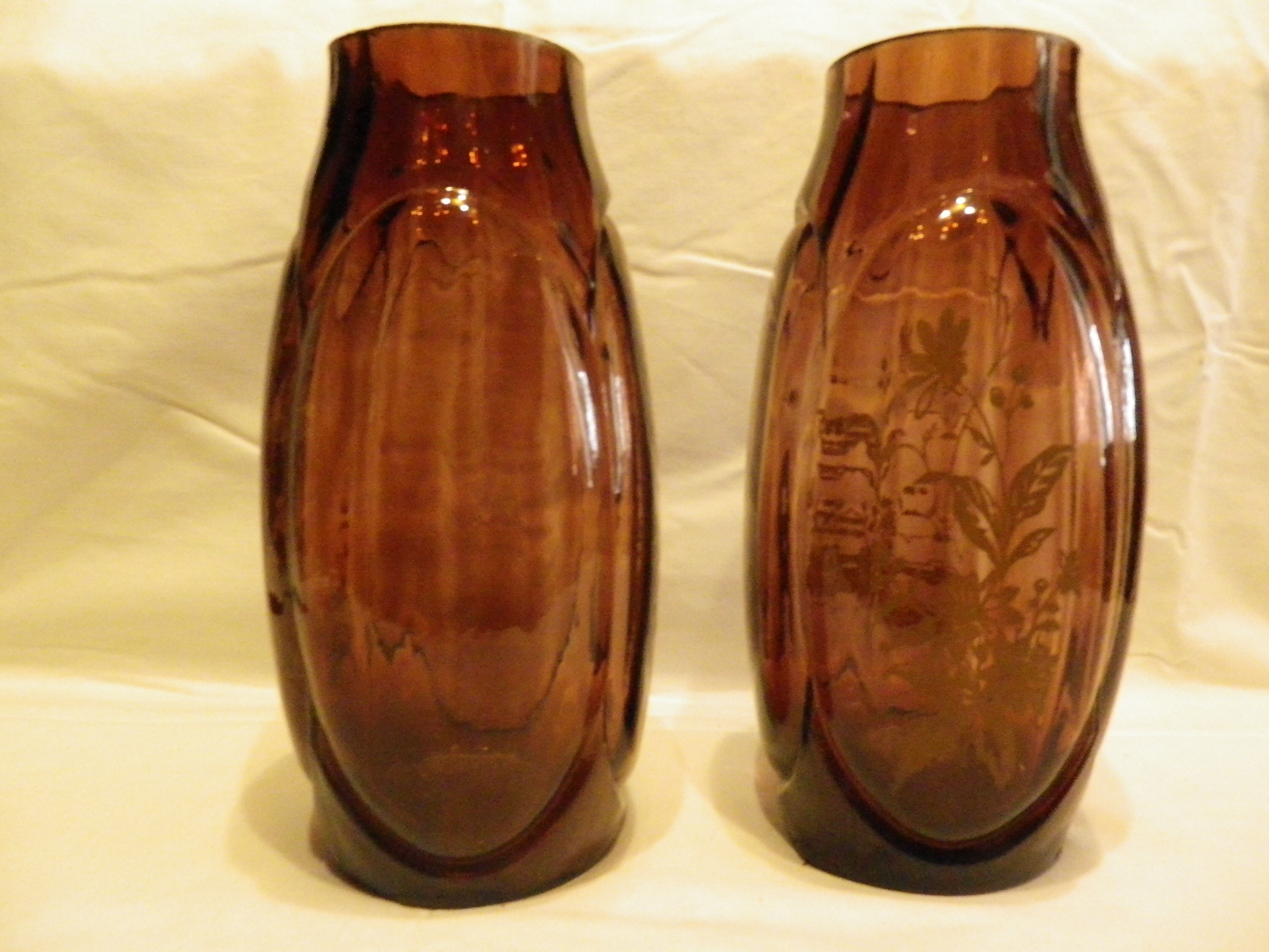 Pair of colored glass vases