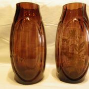 Pair of colored glass vases