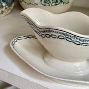 St Amand sauce boat in blue ironstone