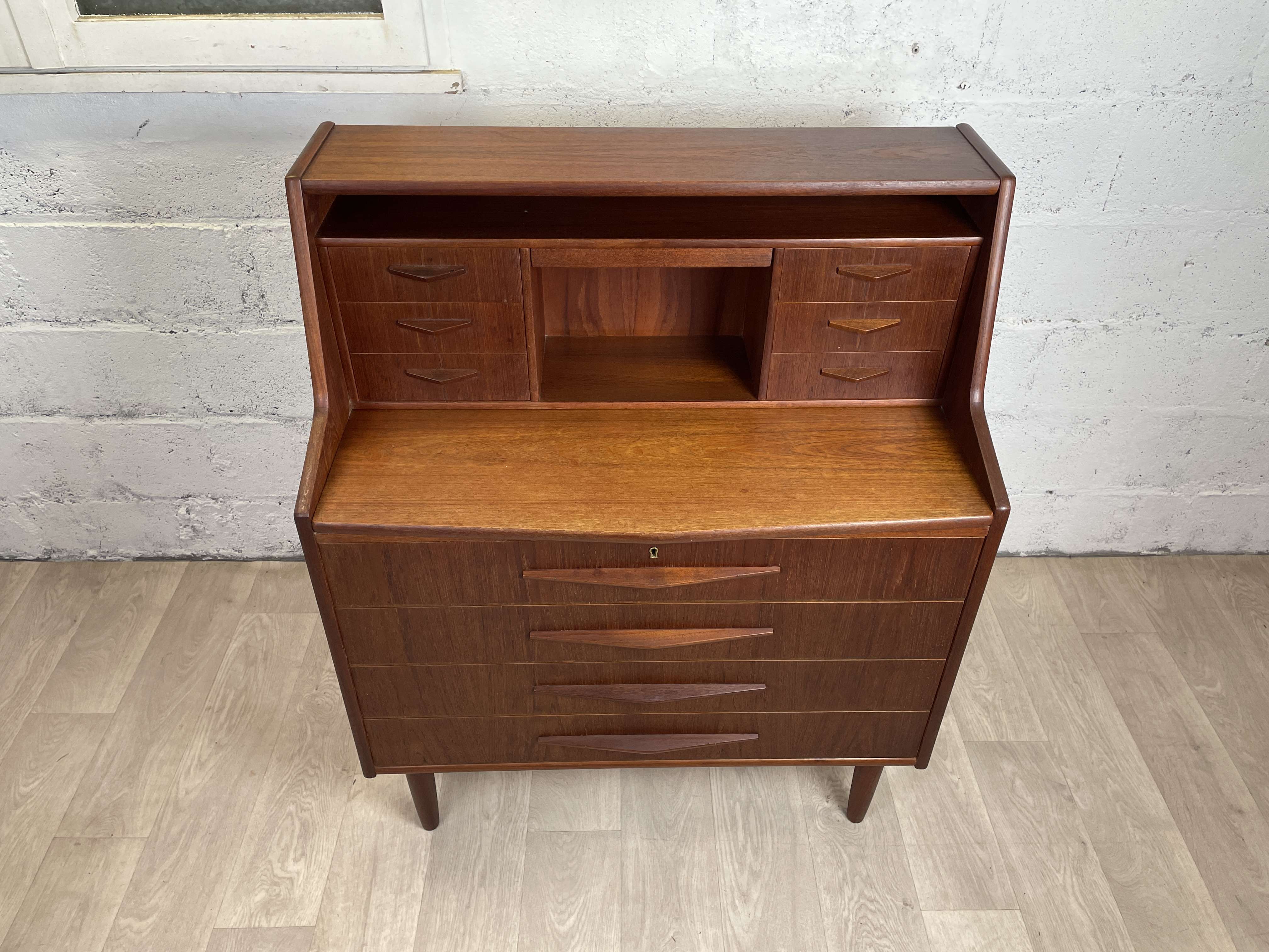 Vintage Scandinavian teak secretary, 60s