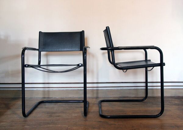 Paire de fauteuils cantilever bauhaus années 70