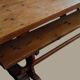 Oak monastery table with 2 original benches