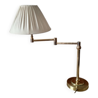 Grande lampe en laiton doré avec un bras mobile - lampe de bureau réglable