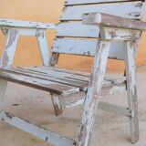 Vintage wooden folding garden chair