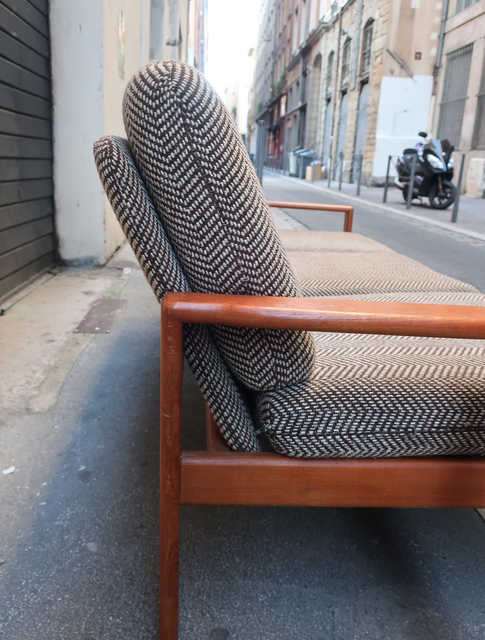 Scandinavian sofa from the 60s teak and fabric