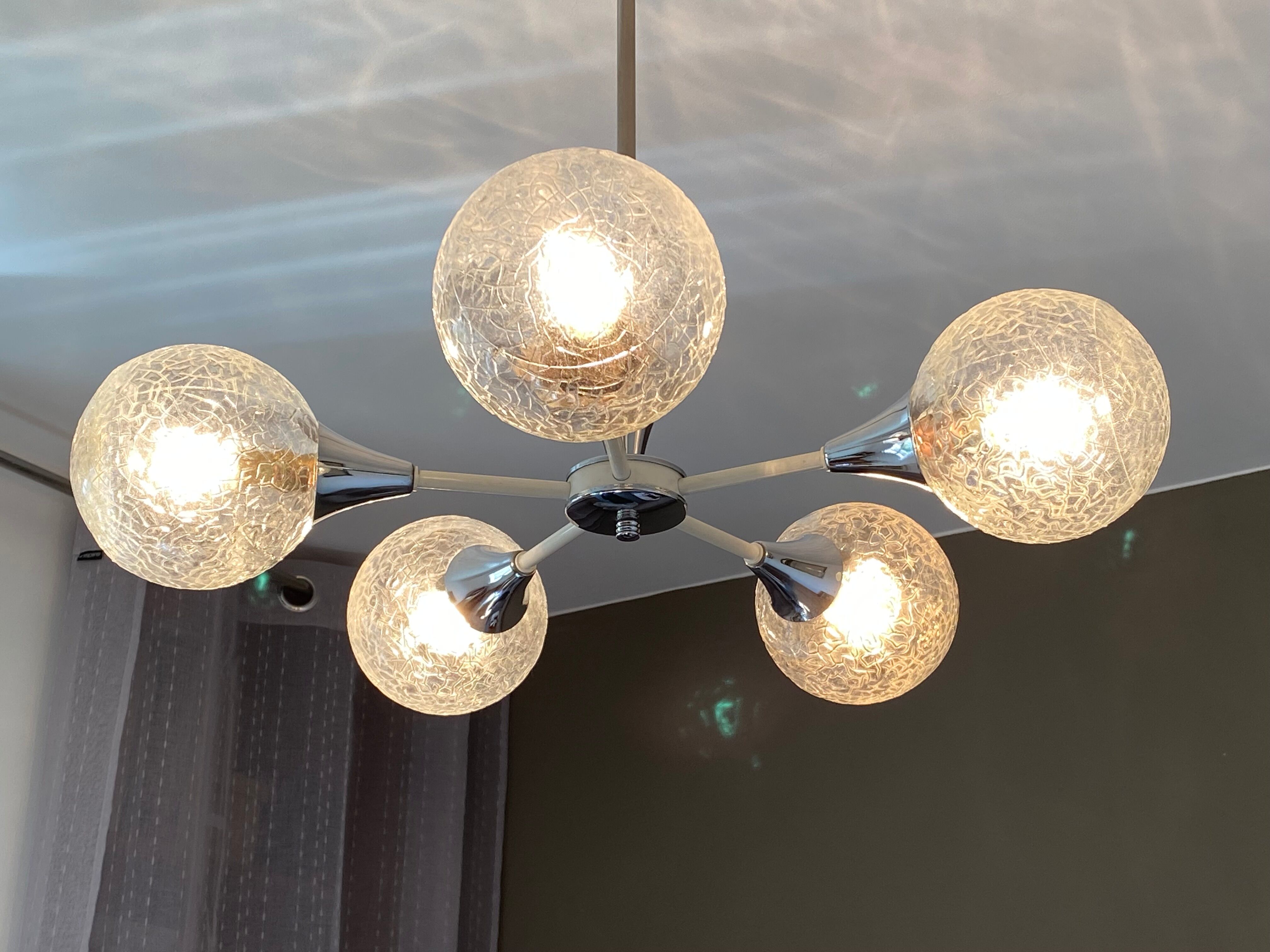 Chandelier "SPUTNIK". 1970. Space age.