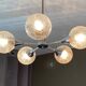 Chandelier "SPUTNIK". 1970. Space age.