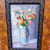 Colorful Flower Bouquet Oil on Canvas Still LIfe
