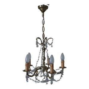 lustre en bronze et pampilles