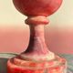 Italian hand carved pink alabaster urn lamp